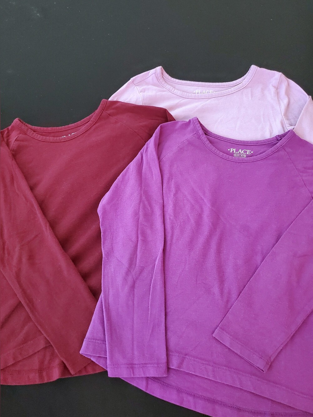Set Of 3 Children's Place Little Girl's Long Sleeve Basic Tee